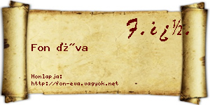 Fon Éva névjegykártya
