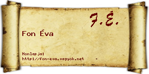 Fon Éva névjegykártya
